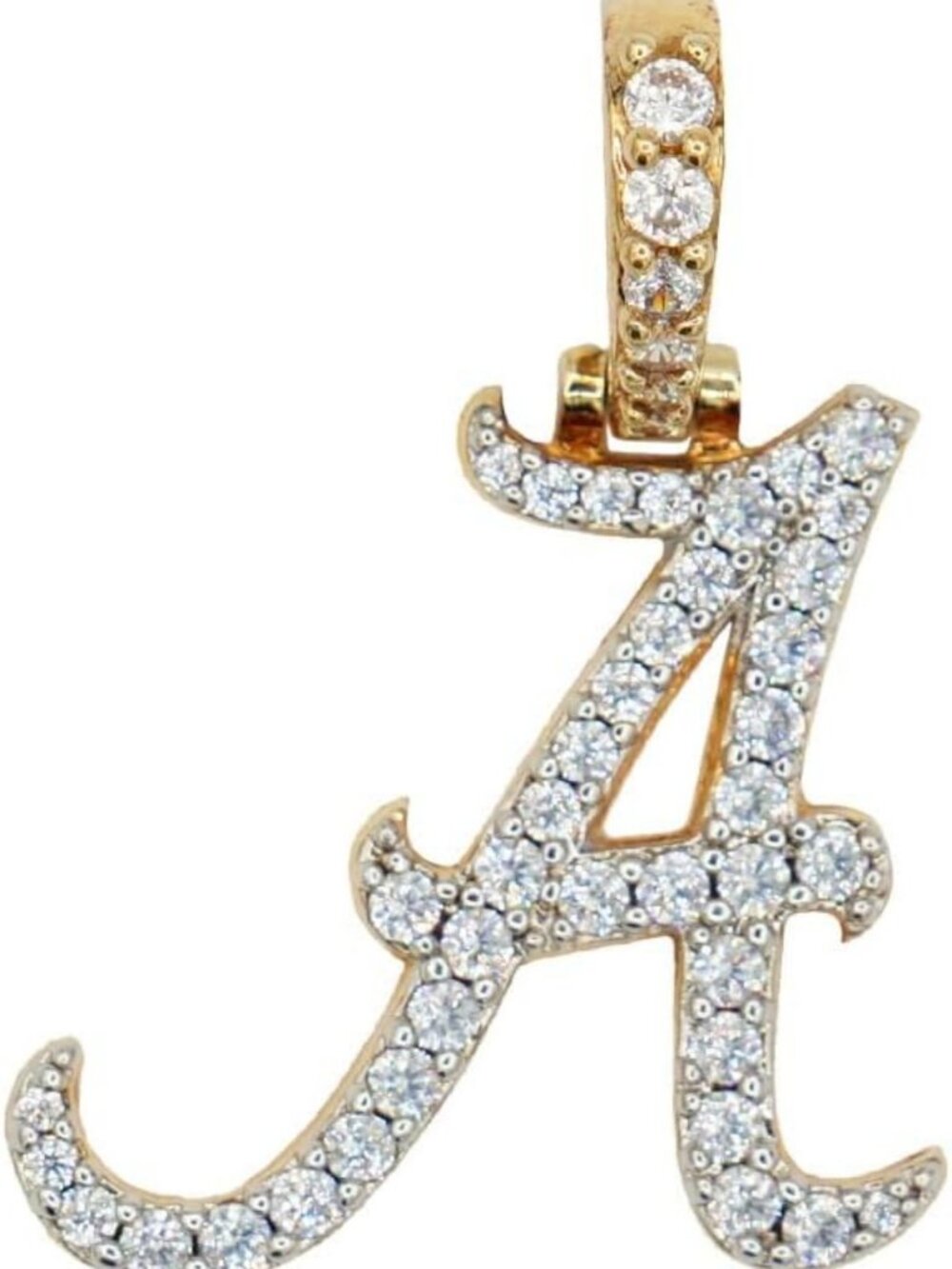 Gold Plated NCAA College Sports Team Micro Logo Pendant Necklace - Iced Out
